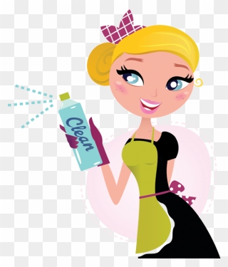 Cartoon Cleaning Lady Clipart - Cartoon Cleaning - Png Download