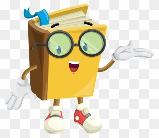 Library Of Book Character Clipart Transparent Library - Animated Books Clip Art - Png Download