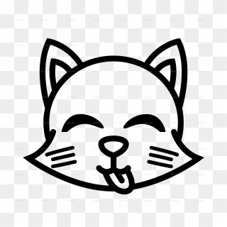 Transparent Funny Cat Clipart - Fox Face Clipart Black And White - Png Download