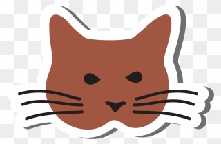 Whiskers Clipart Simple Cat - Cat - Png Download