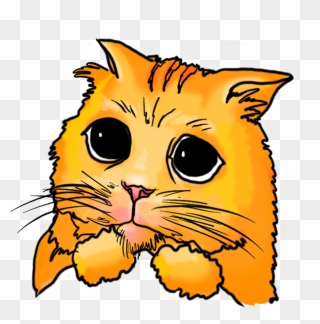Orange Clipart Face - Very Sad Kitty Cartoon - Png Download