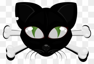 Cat Face With Bones Clipart - Clip Art - Png Download