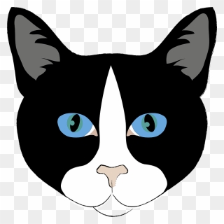 Blue-eyed Cat Face Clipart - Cat - Png Download