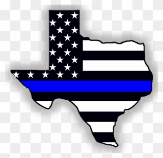 Clip Art Freeuse Indoor Outdoor Stickers Thin Blue - Texas Police Blue Line - Png Download