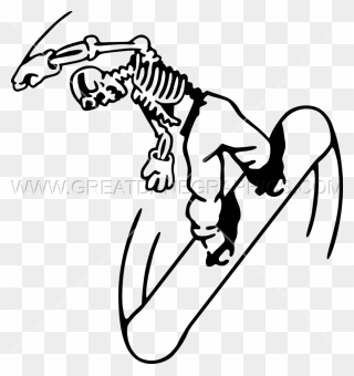 Draw A Snowboard Skeleton Clipart