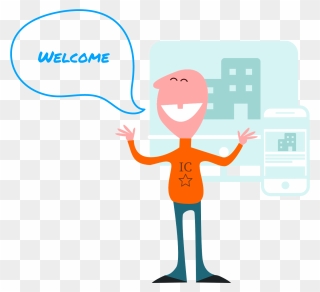 Communicator Welcome Front Door To Digital Workplace - Welcome People Cartoon Png Clipart