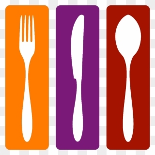 Purple Clipart Spoon - Clip Art Knife And Fork - Png Download