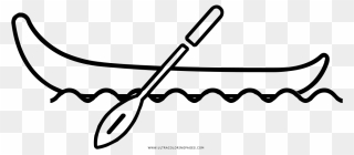 Canoe Coloring Page - Canoa Png Clipart