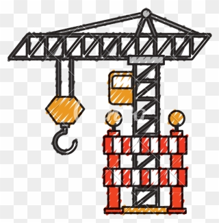 Construction Tower Crane Barricade Caution - Crane Clipart