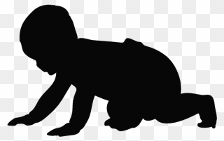 Baby Crawling Silhouette - Associació Llars De Criança Clipart