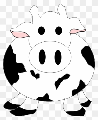 Cow, Cattle, Milk, Farm Animal, Dairy, Farm, Mammal - Sapi Vektor Hitam Putih Clipart