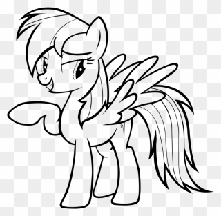 13319 Rainbow Free Clipart - Rainbow Dash My Little Pony Coloring Page - Png Download