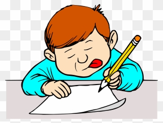 Writing Clipart - Clip Art Student Writing - Png Download