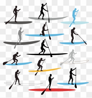 Standup Paddleboarding Clip Art - Free Stand Up Paddle Vector - Png Download
