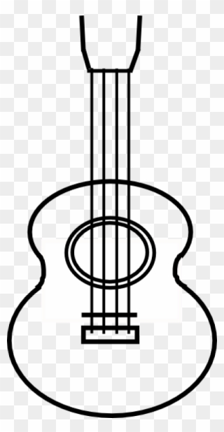 Ukulele Clipart Black And White - Png Download