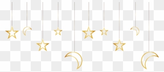 And Stars Gold Painted Pattern Material Moon Clipart - Stars And Moon Png Transparent Png
