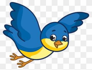 Flying Bluebird Clipart - Cartoon - Png Download