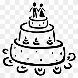Vector Illustration Of Multi-tiered Wedding Cake Traditional - Wedding Cake Logo Vector Clipart