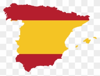 Clipart Spain Flag Map - Png Download