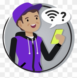 The Wi-fi Asker - Cartoon Clipart