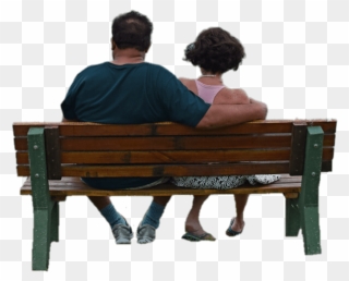 Couple On A Bench Hind View Clip Arts - Portable Network Graphics - Png Download
