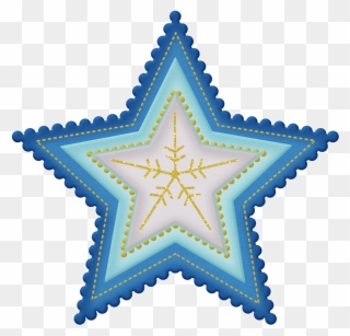 Jss Heavenly Star Flake Blue Light ~ - Red Christmas Star Clipart - Png Download
