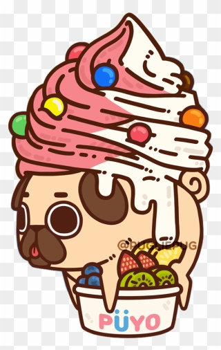 Puglie Pug Ice Cream Clipart