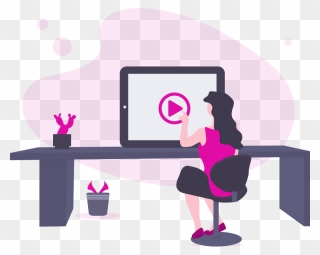 Watching Online Video Clipart