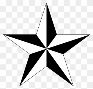 Transparent Sailor Black And White Star Leaf Clipart - Star Tattoo Drawings - Png Download