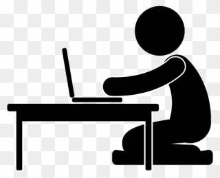 Working At Desk Clipart - Png Download