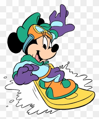 Snowboarding Clipart Disney - Minnie Mouse Snowboard - Png Download