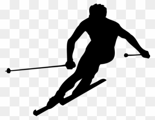 Cross-country Skiing Snowboarding Alpine Skiing - Alpine Skiing Black Silhouette Skier Clipart - Png Download