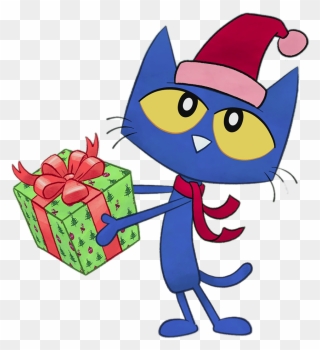 Pete The Cat With Christmas Present - Dan Povenmire And Jeff Swampy Marsh Drawing Clipart