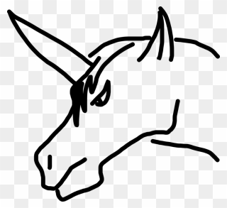 Monochrome - Gambar Kepala Kuda Kartun Clipart