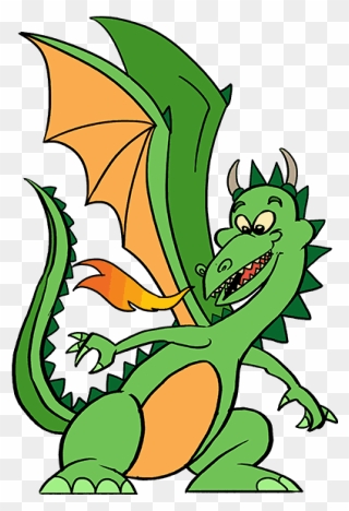 How To Draw A Cartoon Dragon - Pete's Dragon Breathing Fire Clipart