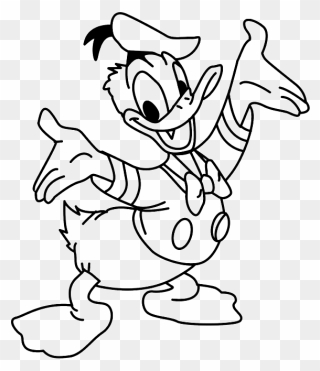 Donald Duck Coloring Page Background Hd - Donald Duck Colouring Pages Clipart