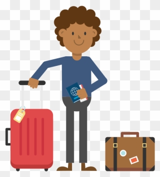 Man With Suitcase Clipart - Png Download