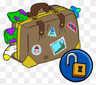 Hand Items Club Penguin - Overflowing Suitcase Clipart - Png Download