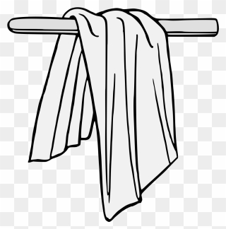 Cloth Hung Over A Rod - Wash Cloth Clip Art - Png Download