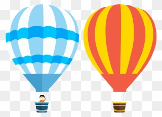 Parachute Clipart Balon Udara - Hot Air Balloon Clipart Blue - Png Download