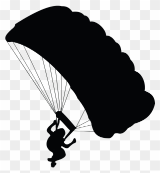 Parachute Landing Fall Png - Sky Diving Silhouette Png Clipart