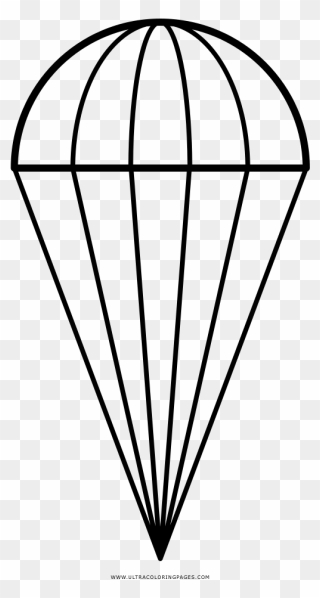 Parachute Coloring Page - Drawing Clipart