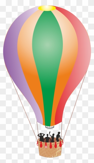 Parachute Clipart Balon Udara - People In Hot Air Balloon Clipart - Png Download