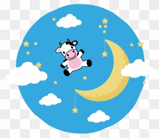 Cow On The Moon Wall Sticker Clipart