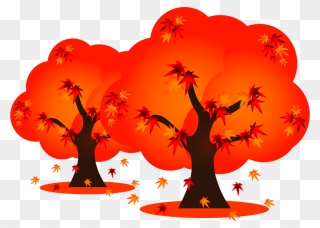 Autumn Leaves Maple Trees Clipart - 紅葉 の 木 イラスト - Png Download