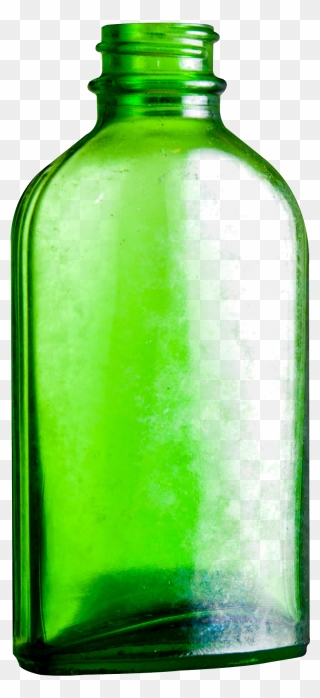 Empty Glass Bottle Png Download - Green Glass Bottle Transparent Background Clipart