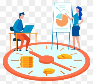 Illustration Of People Comparing Charts And Money On Clipart