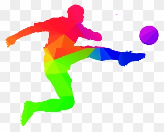 Colors Clipart Football Player - Transparent Soccer Silhouette Png