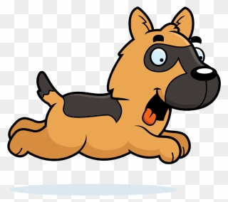 Cartoon German Shepherd Puppy Clipart - Png Download