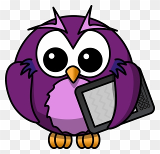 Owl With Book Clipart - Cartoon Owl - Png Download
